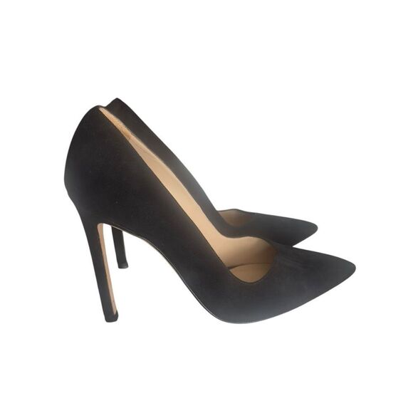 Stuart Weitzman Black Suede Pointy High Heels Size 9 - Picture 1 of 15